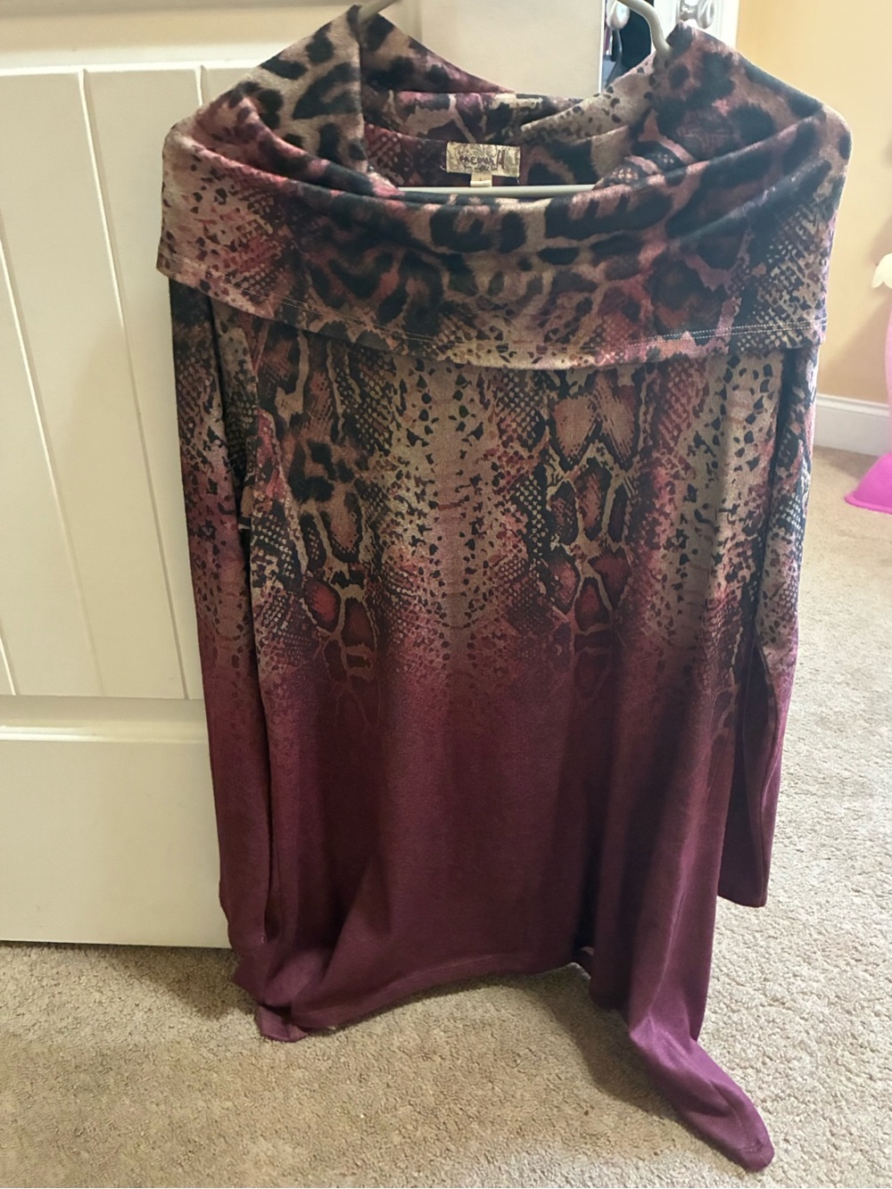 Purple Animal-Print Women's Tunic Top